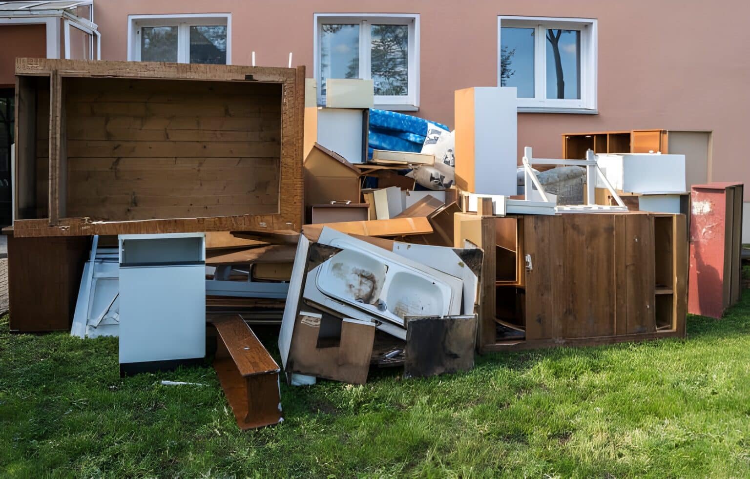 Junk removal on a lawn