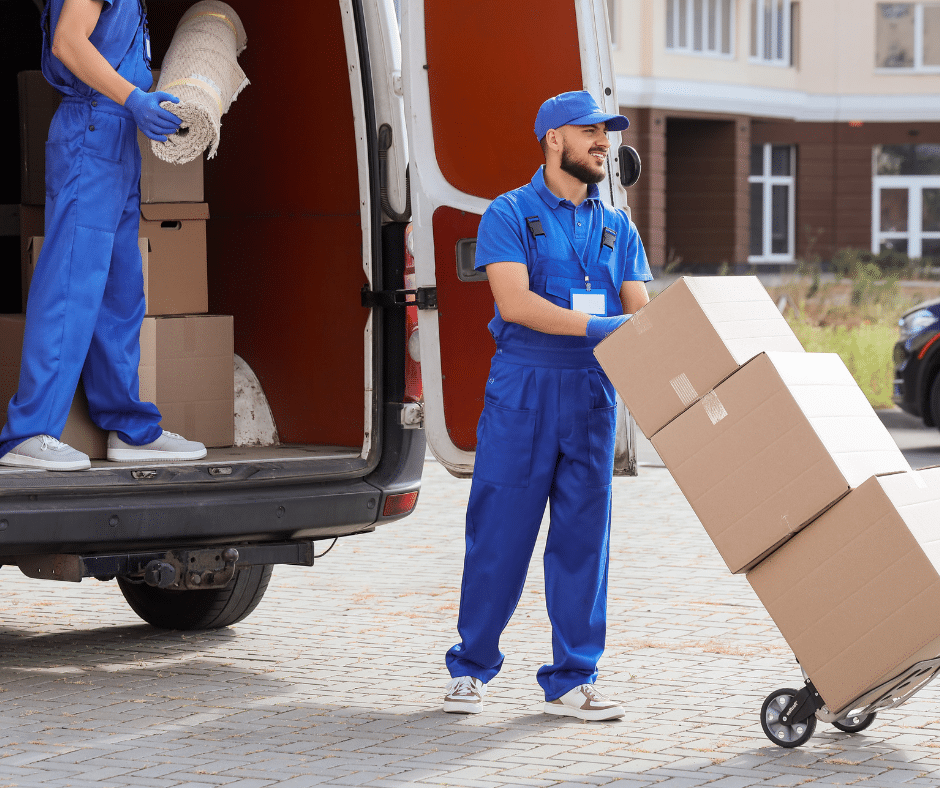 moving professionals assisting during a move, with mastery