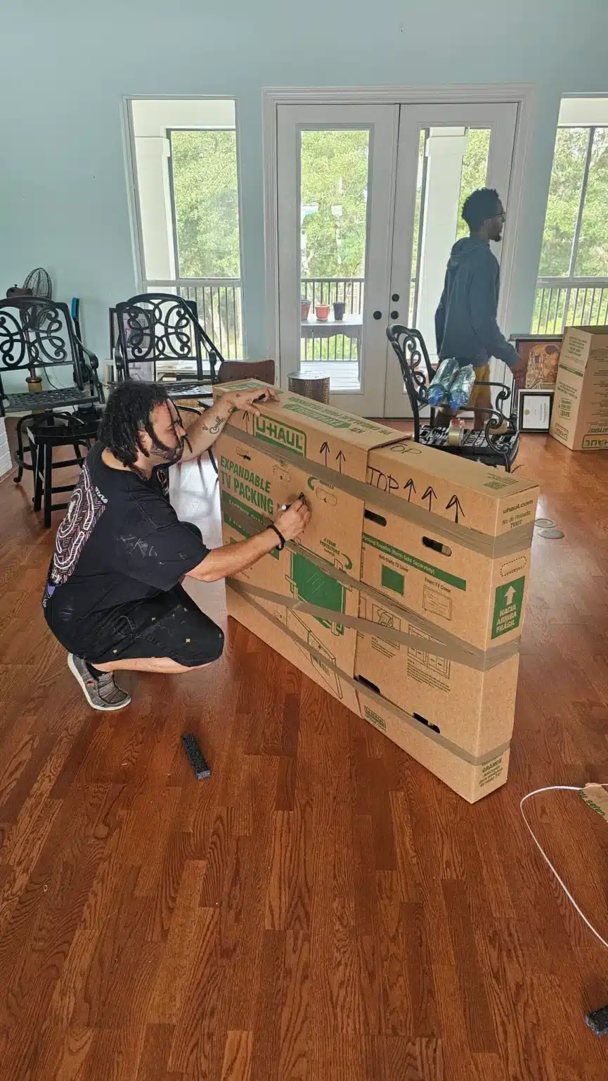 Pro Touch Movers packing for a same-day moving service