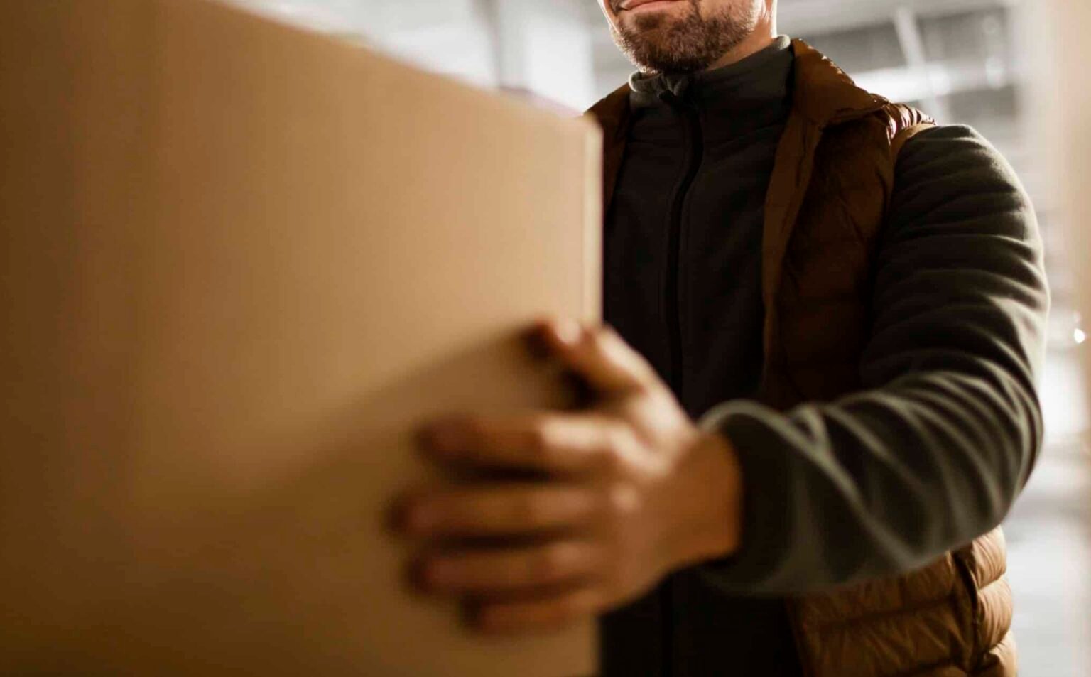 professional preparing packages for a same-day moving service